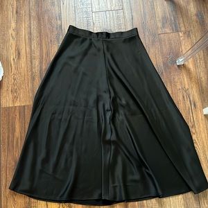 Satin Black Midi Skirt